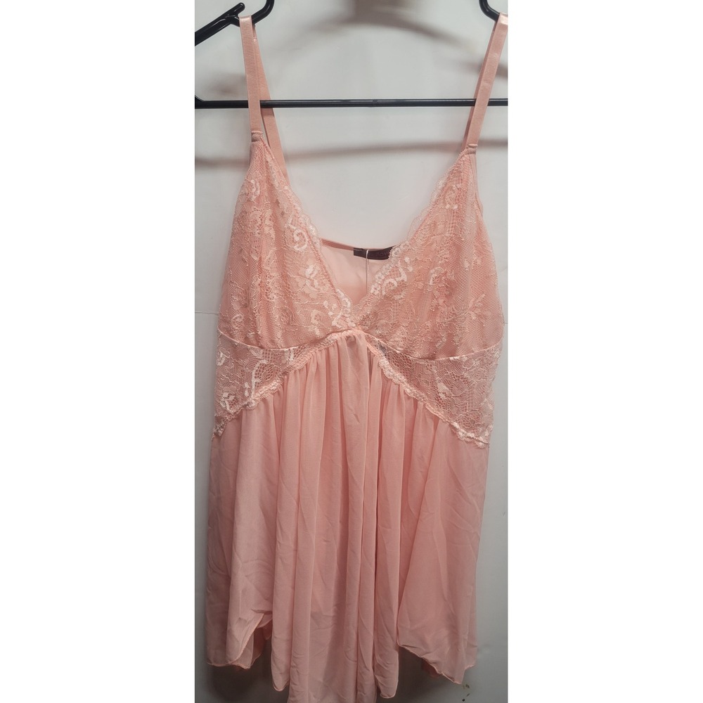 NWT Avidlove Pink Lace Babydoll Chemise Lingerie Nightgown‎ Women's Size L